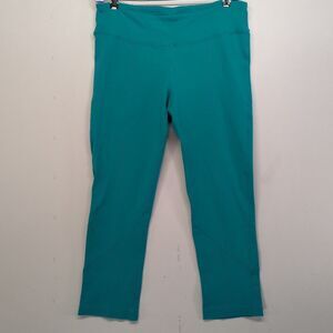 Prana Women's Teal Capri Leggings Large Yoga Workout Athletic Pants